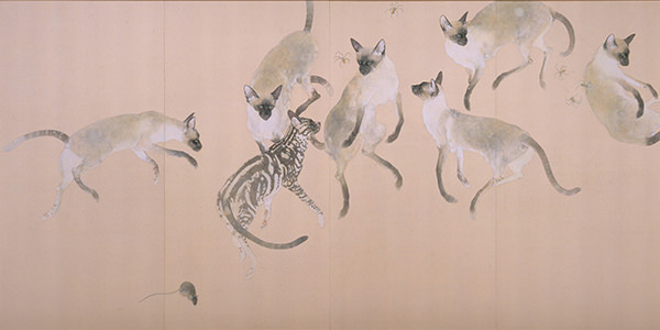 竹内浩一《戯画女郎蜘蛛とねこ》
平成17年(2005)
郷さくら美術館蔵