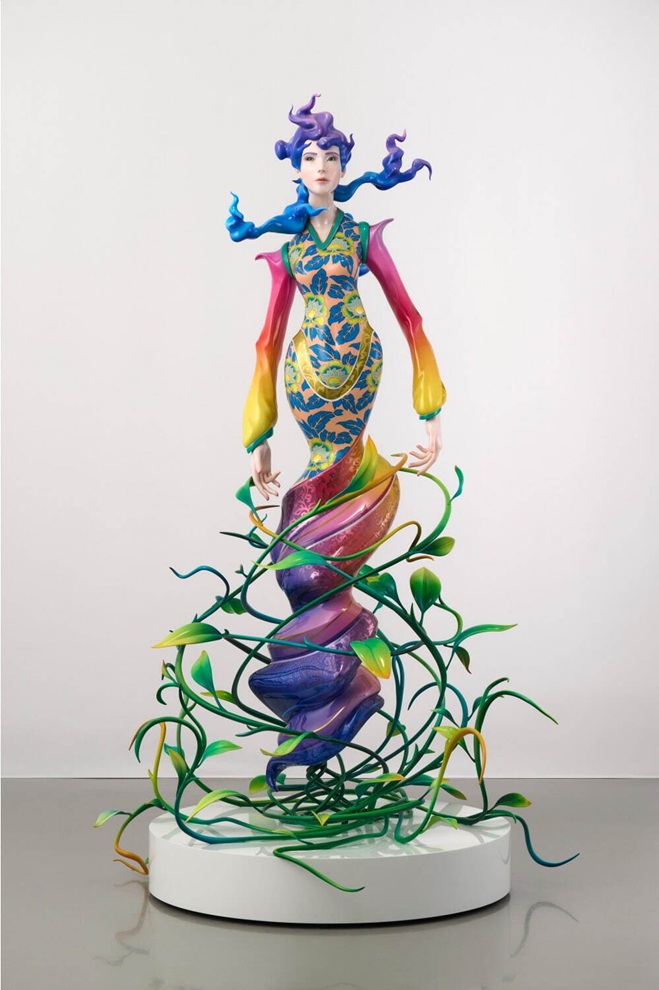 
松山智一 《Mother Other》 2023年 H196xW118xD104cm FRP, wood, steel, epoxy, polyurethane and acrylic