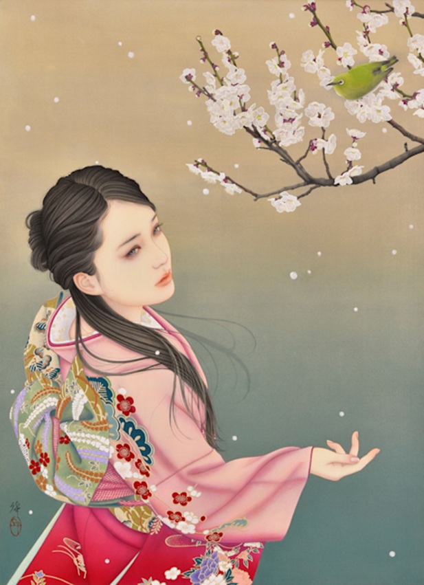 宮﨑優《風花》727×530mm／絹本着彩／2024