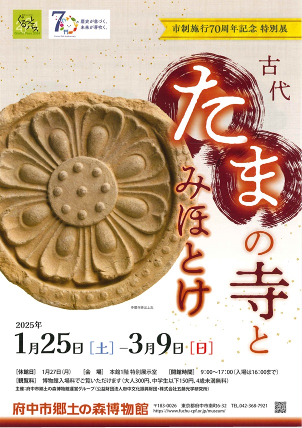 市制施行70周年記念 特別展「古代たまの寺とみほとけ」府中市郷土の森博物館