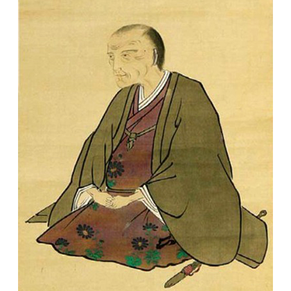 佐野長寛像（部分） 西村宗三郎筆　大綱和尚賛
江戸時代　安政3年（1856）個人蔵