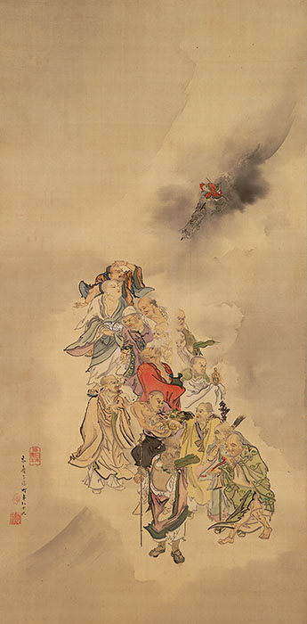 菊池容斎《十六羅漢図》1876年　絹本着色　練馬区立美術館蔵