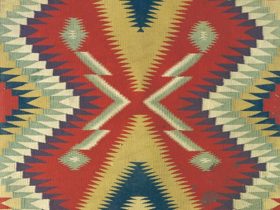ブランケット 〔『民藝』第63号「抽象紋特集」掲載〕 北アメリカ先住民　ナバホ族 19世紀後半　99.8×60.7cm