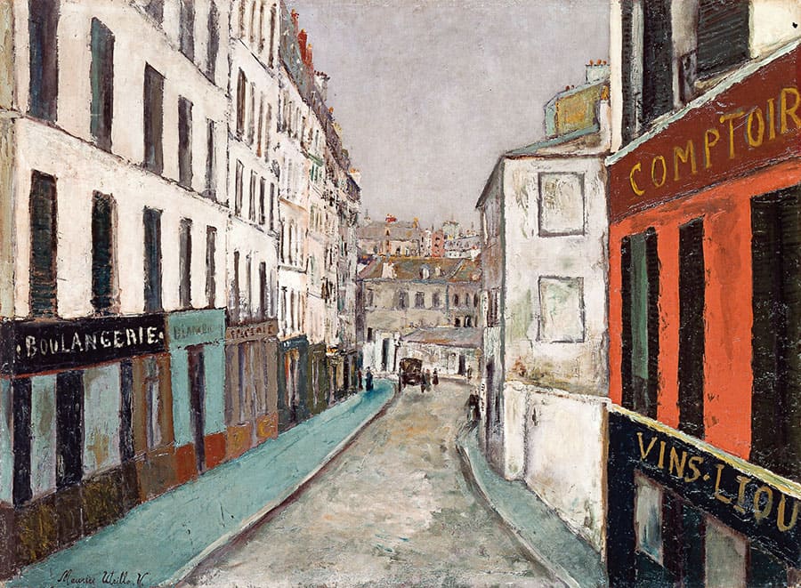 モーリス・ユトリロ《マルカデ通り》 1909年　油彩／カンヴァス　60.3×81.3cm 名古屋市美術館
©Hélène Bruneau 2024