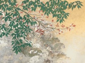 前田茜「青に桜」 6号P　絹本彩色　2024年