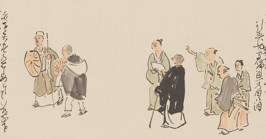 重要文化財 与謝蕪村筆「奥の細道画巻」より「旅立」