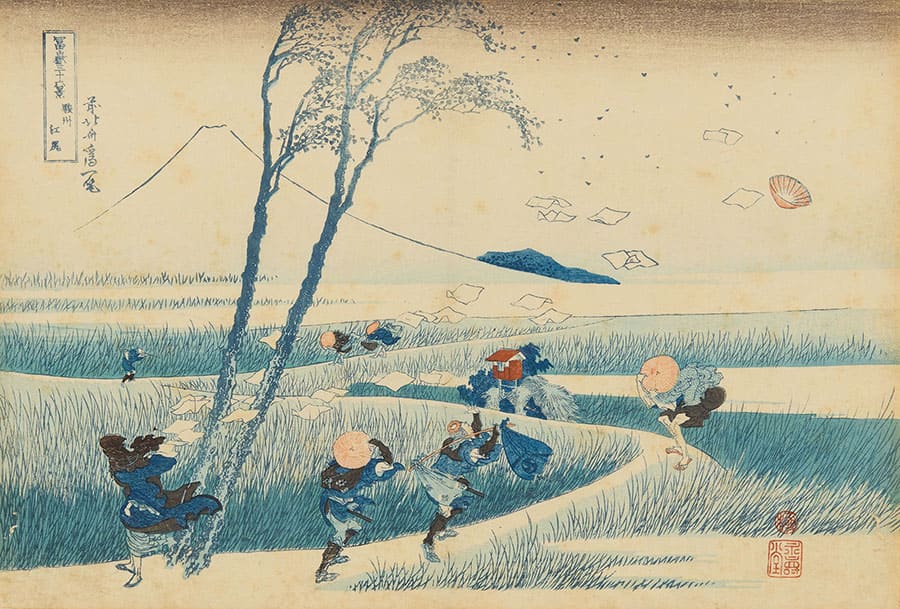 「冨嶽三十六景」より「駿州江尻」北斎館所蔵