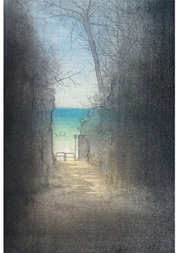 野口満一月「海へと続く道（葉山）」 （22.7×15.8㎝）