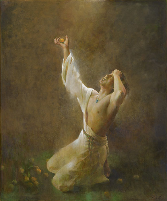 洋画 小灘一紀「悲嘆に暮れる多遅摩毛理（たじまもり）」(理事)大阪