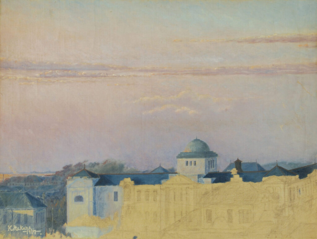 板倉鼎《千葉町》大正6年(1917)　松戸市教育委員会蔵