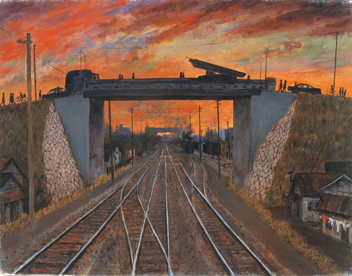 遠藤健郎《夕日》昭和20-25年(1945-50)頃　千葉市美術館蔵