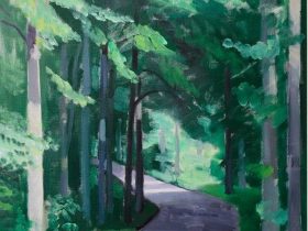 トヴァード・ハゲドン・オルセン 「Forest road」 65×50cm キャンバス、油彩