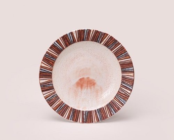 志野彩文大皿「赤富士」 径58.0×高さ8.8cm 　