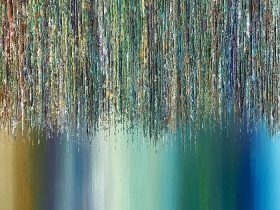 MARINO. 「RAIN -立冬-」 アクリル絵の具、メディウム、砂、麻キャンバス 100.0 × 72.7 × 2 cm