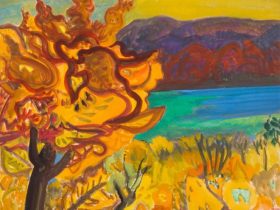 古橋義朗 Yoshiro Furuhashi 山湖 Mountain Lake 1970年代 watercolor on paper 37.5 x 45.5 cm ©︎Yoshiro Furuhashi