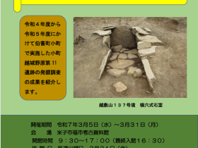 企画展３「小町越城野原第11遺跡の発掘調査成果」米子市福市考古資料館