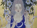 「ひもとく」 6F 麻紙、岩絵具、金箔
