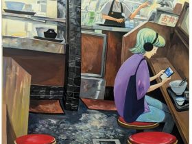 牛丼屋 162.1×112.2cm キャンバス、アクリル絵具