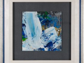 「BlueⅠ」 64.5×64.5cm 本金箔、プラチナ箔、和紙