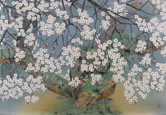 中島千波《御車返の桜》 佐藤美術館蔵