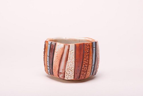 志野彩文茶盌 　

幅12.8×奥12.0×高さ9.0cm 　