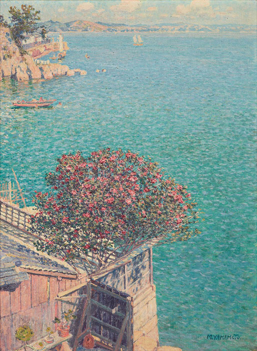 山本森之助《夾竹桃》大正3年(1914)、油彩・カンヴァス、国（皇居三の丸尚蔵館収蔵）