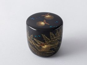 坂本康則 蒔絵棗「夜光」（7.5×H7.5㎝）