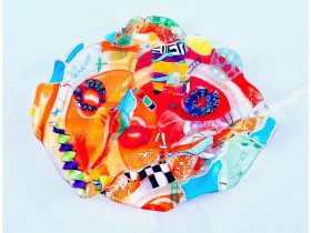 ガラスプレート「ある風景」（40×33×H5㎝）