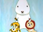 「ウサチャン」 アクリル絵の具 M12号 ウサギのチャンピオンそれがウサチャン