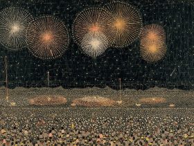 《長岡の花火》1950（昭和25）年 貼絵　山下清作品管理事務所蔵 ©Kiyoshi Yamashita / STEPeast 2025