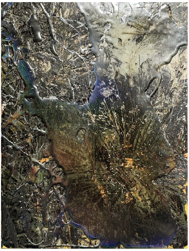 Scraping bark with deer bones 9 鹿の骨で樹皮を削る 9 41 × 31.5 × 4 cm Oil, Resin, Water-based Alkyd Resin Colors, mineral pigment on canvas
