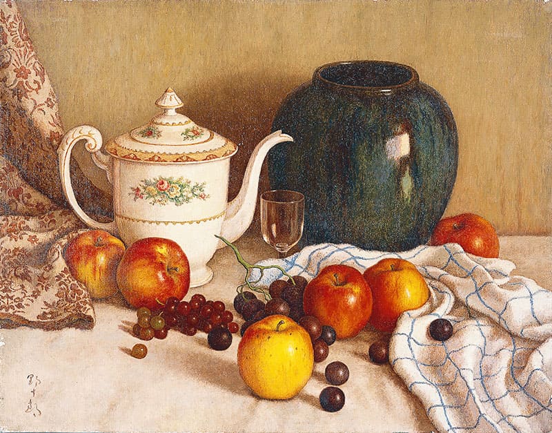 髙島野十郎「ティーポットのある静物」昭和23年以降(after1948)、福岡県立美術館蔵