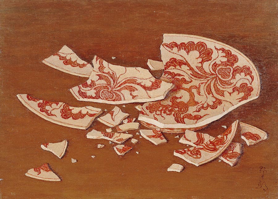 髙島野十郎「割れた皿」昭和33年頃(c.1958)、福岡県立美術館蔵