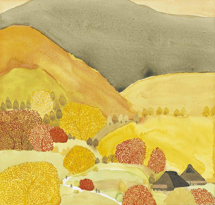 「もみじ」『歌の絵本―日本の唱歌よりー』より　1977年
©空想工房　画像提供：津和野町立安野光雅美術館