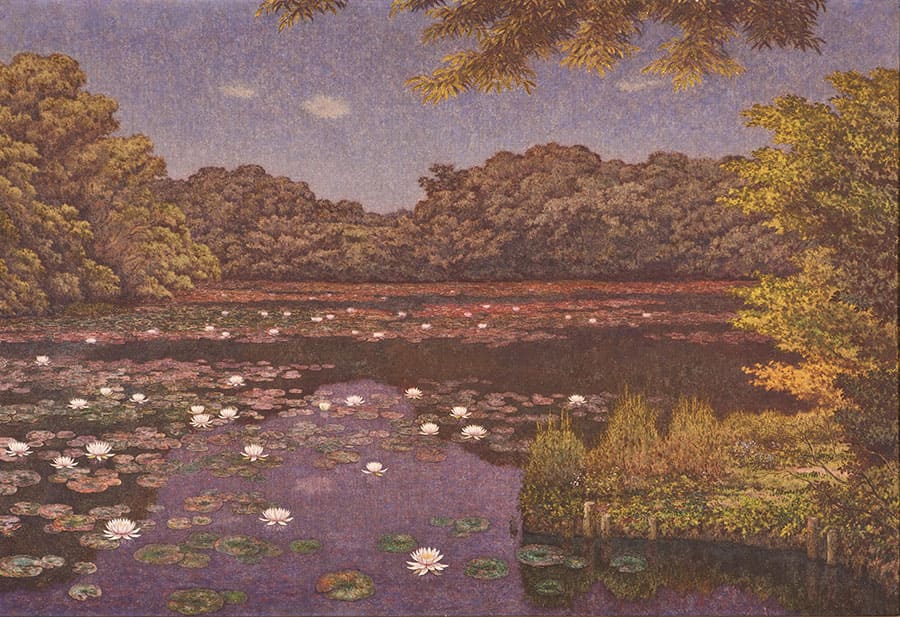 髙島野十郎「すいれんの池」昭和23年以降(c.1965)、福岡県立美術館蔵
