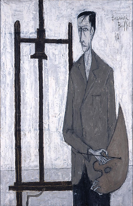 ベルナール・ビュフェ《イーゼルのある自画像》1988年