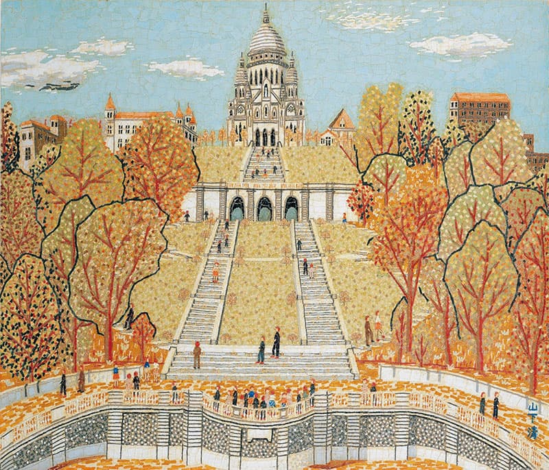 《パリのサクレクール寺院》1962(昭和37)年　貼絵　山下清作品管理事務所蔵 ©Kiyoshi Yamashita / STEPeast 2025