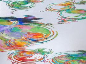 坪田純哉 環Ⅲ S40号（100×100cm） 岩彩、紙本彩色