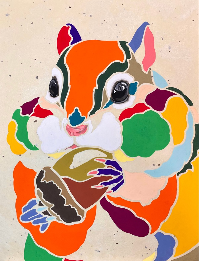 「え？そうなの？」F62025年 手漉き和紙にアクリル絵の具