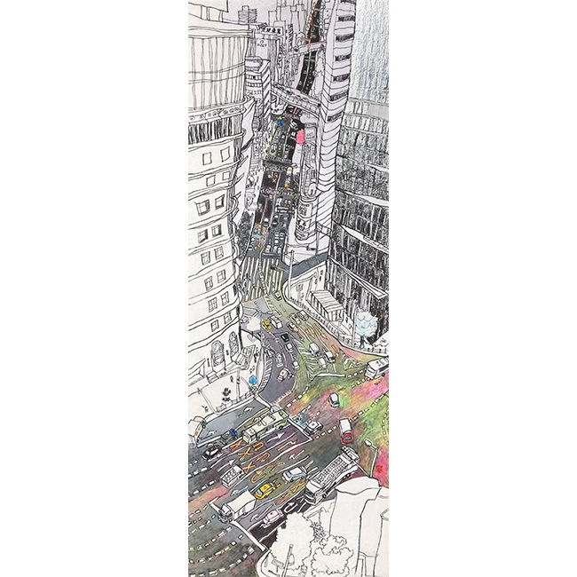 「ゴールデンアワー」
岩絵具　箔
54×19cm