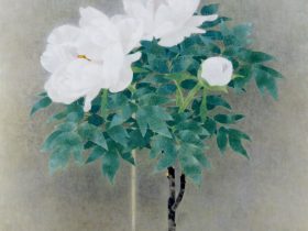 山口華楊「雨歇む」1980年　紙本彩色