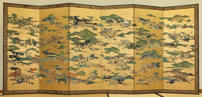 伊勢参宮名所図屏風（右隻）