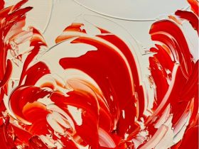 「狂奔」 油彩、キャンバス 18 × 18 cm