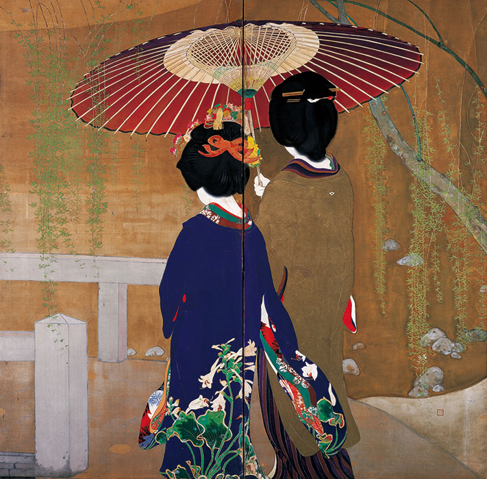 小西長広 《踊妓》 1915 年（右隻） 培広庵コレクション