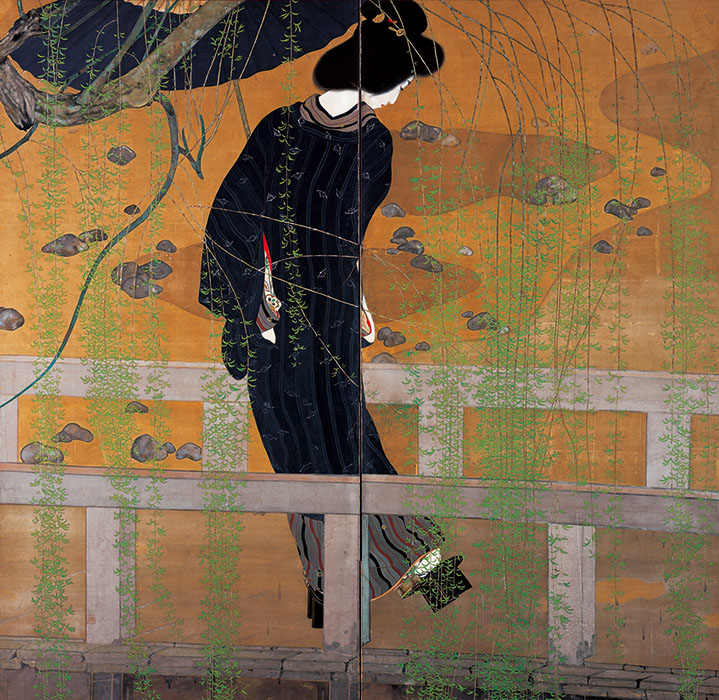 小西長広 《踊妓》 1915年（左隻） 培広庵コレクション