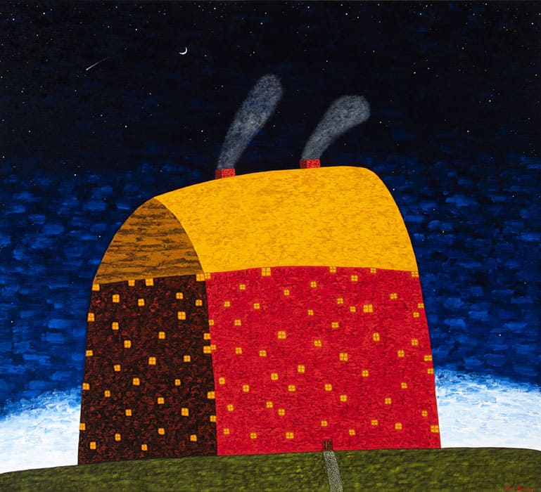 《たくさんの窓のある家》　The House of Many Windows　2021年　油彩、カンヴァス　作家蔵