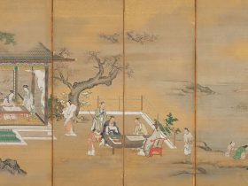 狩野常信「琴棋書画図屏風」（左） 江戸時代（17世紀） 静嘉堂文庫美術館蔵 前期7/5（土）～8/11（月・祝）
