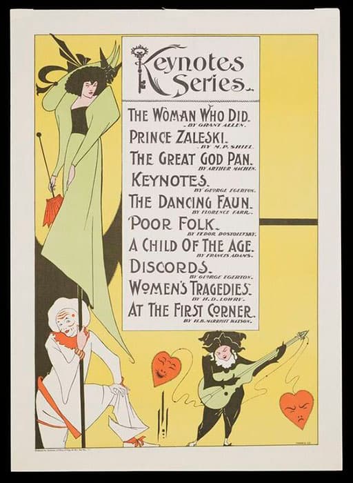 オーブリー・ビアズリー《「キーノーツ叢書」の宣伝ポスター》1966 年
ヴィクトリア・アンド・アルバート博物館
Photo: Victoria and Albert Museum, London