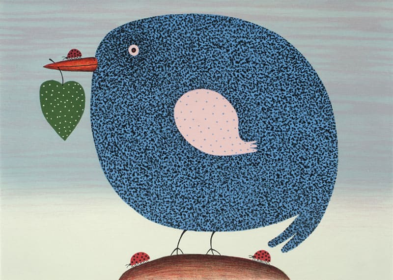 《青い鳥》　Blue Bird　2015年　リトグラフ、紙　個人蔵