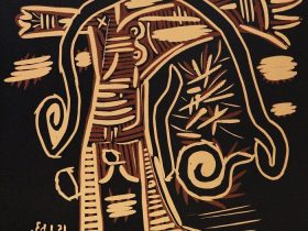 パブロ・ピカソ 「立っている裸の女性」 1963年 リノカット　EA 50部 64 × 53 cm